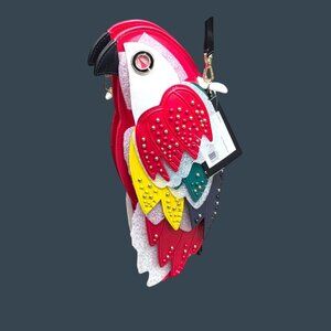 Kate Spade New York Parrot Crossbody Bag Studded NEW Tropical Beach Cruise Purse